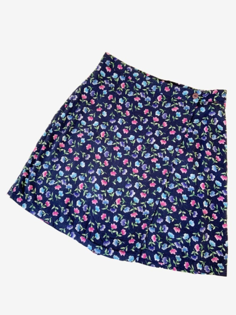 Vintage Floral Print Rayon Skort Shorts / size Medium